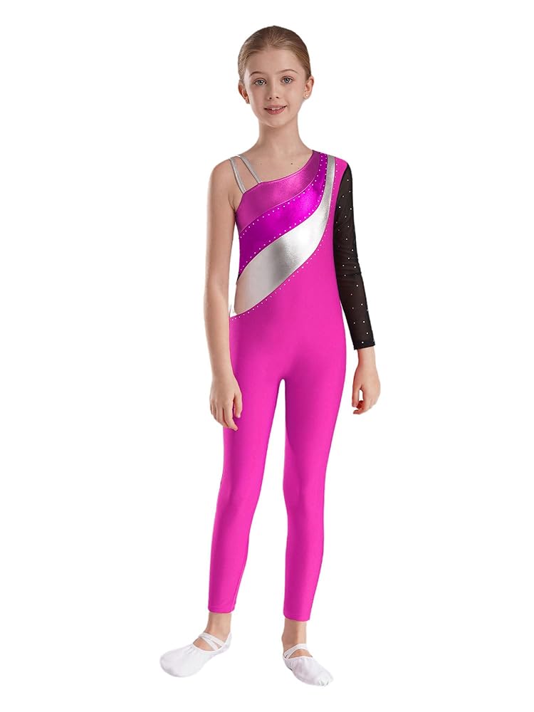 Amazon.com: easyforever Kids Girls One Shoulder Contrast